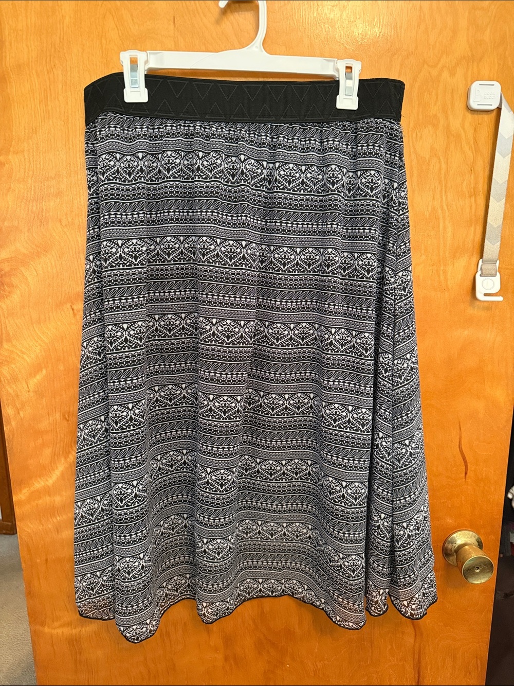 LuLaRoe Black and White A-Line Patterned Skirt